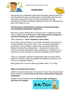 NOROVIRUS Noroviruses are sometimes called food poisoning