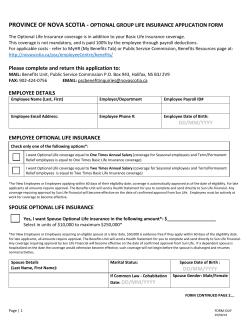 Optional Group Life Insurance Application Form