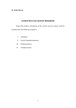 B- Central Nervous System Stimulants Lectures