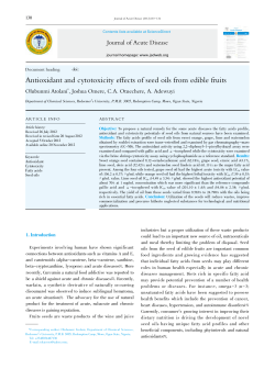 Antioxidant and cytotoxicity effects of seed oils from edible fruits