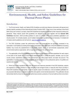 EHS Guidelines for Themal Power Plants