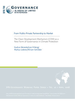 The Clean Development Mechanism (CDM)