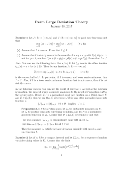 Exam Large Deviation Theory