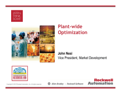 Plant-wide Optimization