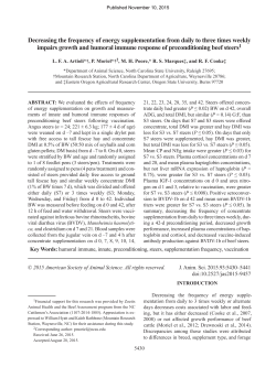 Decreasing the frequency of energy supplementation from daily to