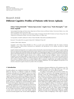 Different Cognitive Profiles of Patients with Severe Aphasia