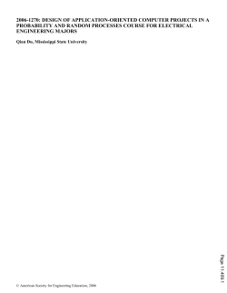 Design Of Application Oriented Computer Projects In A Probability