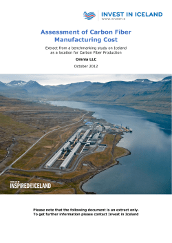 Assessment of Carbon Fiber Manufacturing Cost