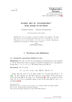 EVERY SET IS &ldquo;SYMMETRIC&rdquo; FOR SOME FUNCTION