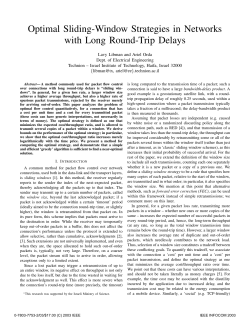 Optimal Sliding-Window Strategies in Networks with