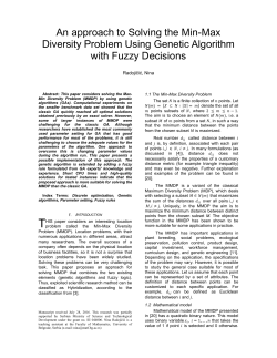 An approach to Solving the Min-Max Diversity Problem