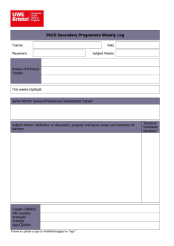 PGCE Secondary Weekly Log Template
