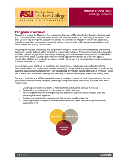 Program Overview - Mary Lou Fulton Teachers College