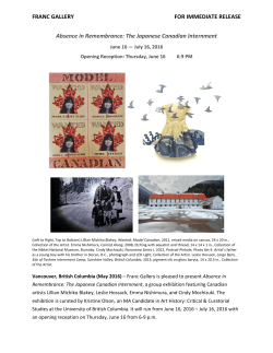FRANC GALLERY FOR IMMEDIATE RELEASE Absence in