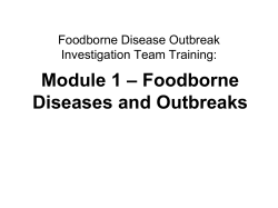 Module 1 &ndash; Foodborne Diseases and Outbreaks