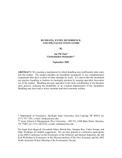Bundling, Entry Deterrence, and Specialist
