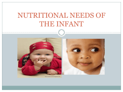 nutritional needs of the infant
