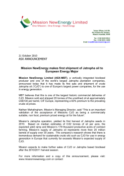 ASX ANNOUNCEMENT Mission NewEnergy makes first shipment of