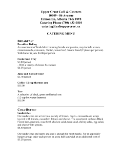 86 Avenue Edmonton, Alberta T6G 0W8 Catering Phone