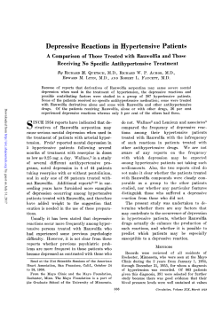 Depressive Reactions in Hypertensive Patients