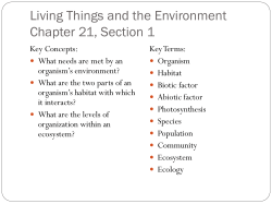 Living Things and the Environment Chapter 21, Section 1