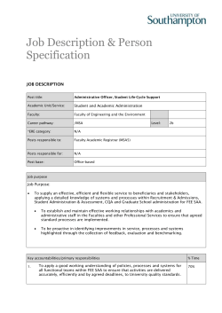 Template Job Description - Recruitment at the University of