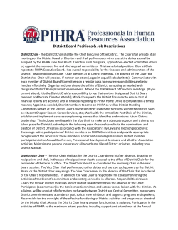 PIHRA District Board Positions