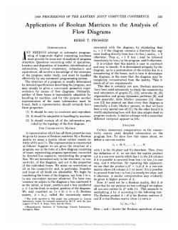 Applications of Boolean Matrices to the Analysis of Flow Diagrams