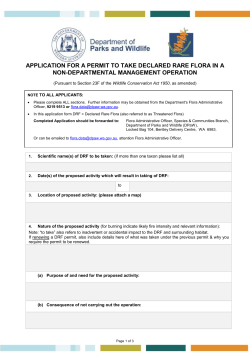rare flora - Department of Parks and Wildlife