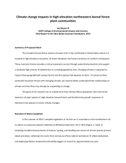 Climate change impacts in high-elevation northeastern - SUNY-ESF