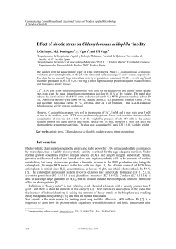 Effect of abiotic stress on Chlamydomonas acidophila viability