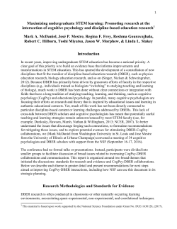 cognitive psychology and discipline-based education