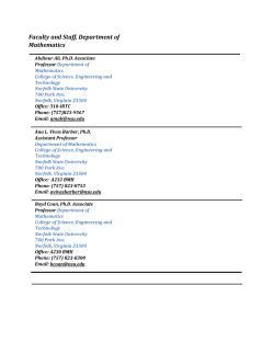 Faculty and Staff, Department of Mathematics