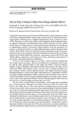 Pay for Play: A History of Big-Time College Athletic Reform BOOK