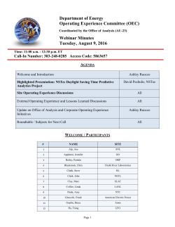 OEC Conference Call Minutes 20160809