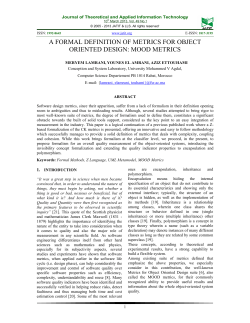 a formal definition of metrics for object oriented design: mood metrics