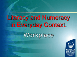 Literacy and Numeracy in Everyday Context