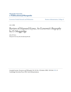 Review of Maynard Keynes, An Economist`s Biography by D