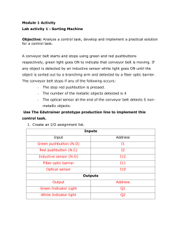 Module 1 Activity Lab activity 1 : Sorting Machine Objective: Analyze