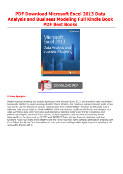 PDF Microsoft Excel 2013 Data Analysis
