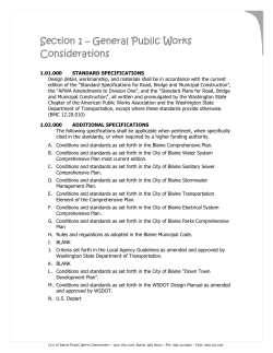 Section 1 &ndash; General Public Works Considerations