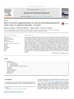 Effect of tyrosine supplementation on clinical and healthy