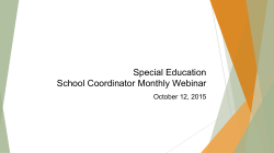 Special Education School Coordinator Monthly