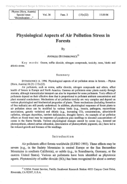 Physiological Aspects of Air Pollution Stress in Forests