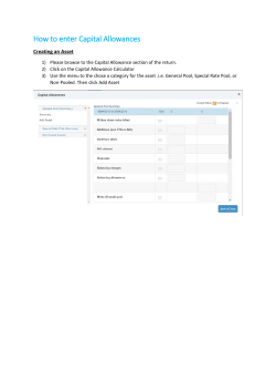 How to enter Capital Allowances