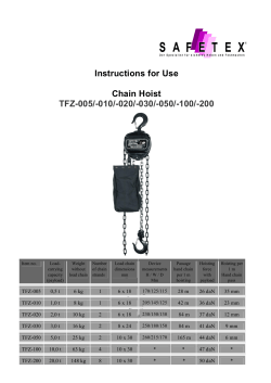 Instructions for Use Chain Hoist TFZ-005/-010