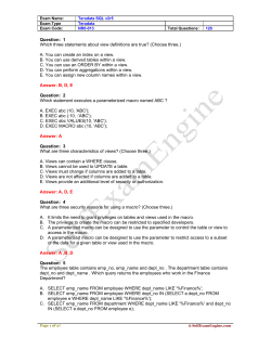 Question: 1 Which three statements about view definitions are true
