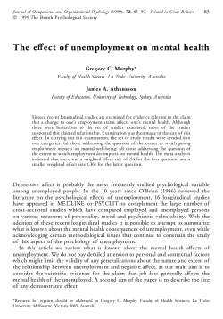 The effect of unemployment on mental health