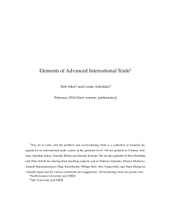 Class Notes for Graduate Trade - Yale Economics