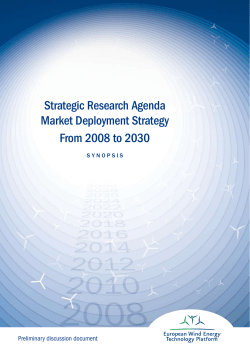 Strategic Research Agenda Market Deployment Strategy From 2008